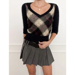 Dolce & Gabbana D&G Argyle 3/4 Sleeve Sweater Black - S-M